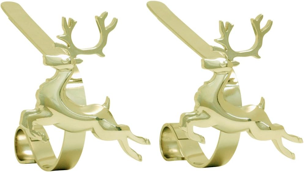 Haute Decor MantleClip Stocking Holders with Removable ZINC Alloy Holiday Icons