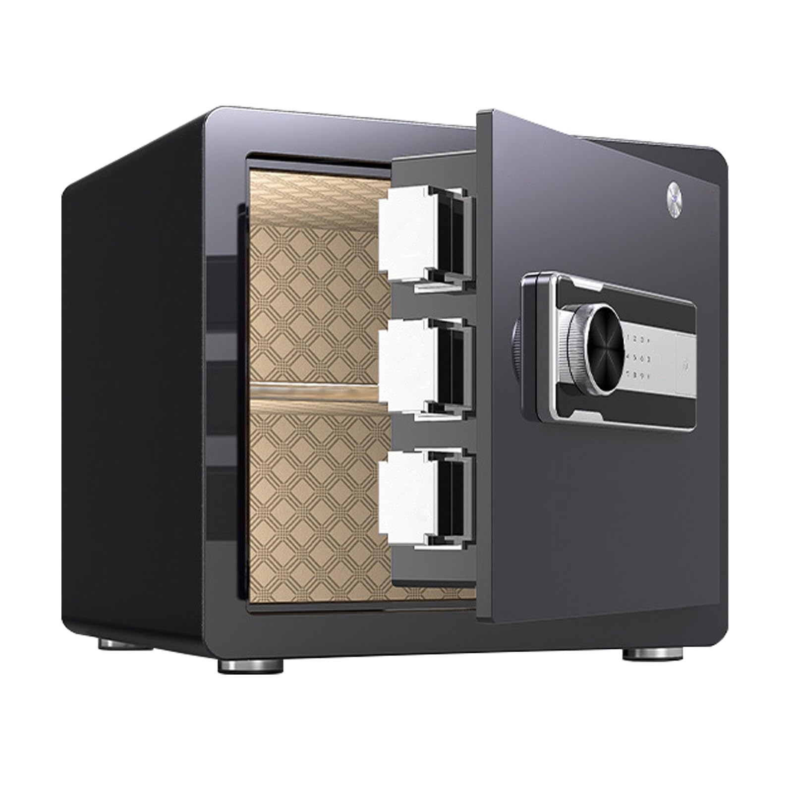Caja Fuerte Digital ignífuga con Llave y Estante extraíble para el hogar u Oficina, Ideal para Guardar Dinero, Efectivo, Joyas y Armas.