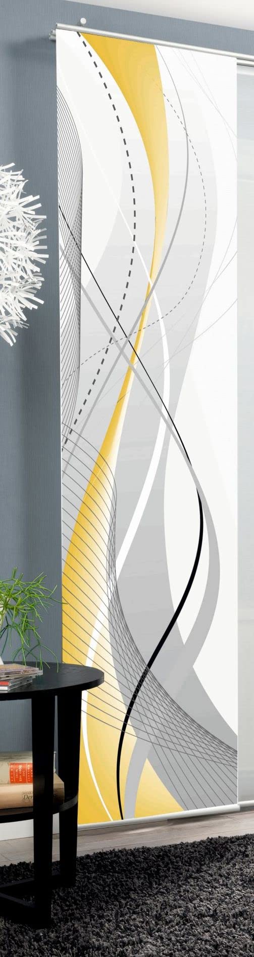 Schiebevorhang Deko blickdicht CARLISLE, Farbe gelb, Größe BxH 60x245 cm