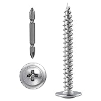 Vista 28 de Tornillos para madera de cabeza segmentada Phillips, metal autorroscante rápido, 100 unidades, de 2 pulgadas, #10, negro