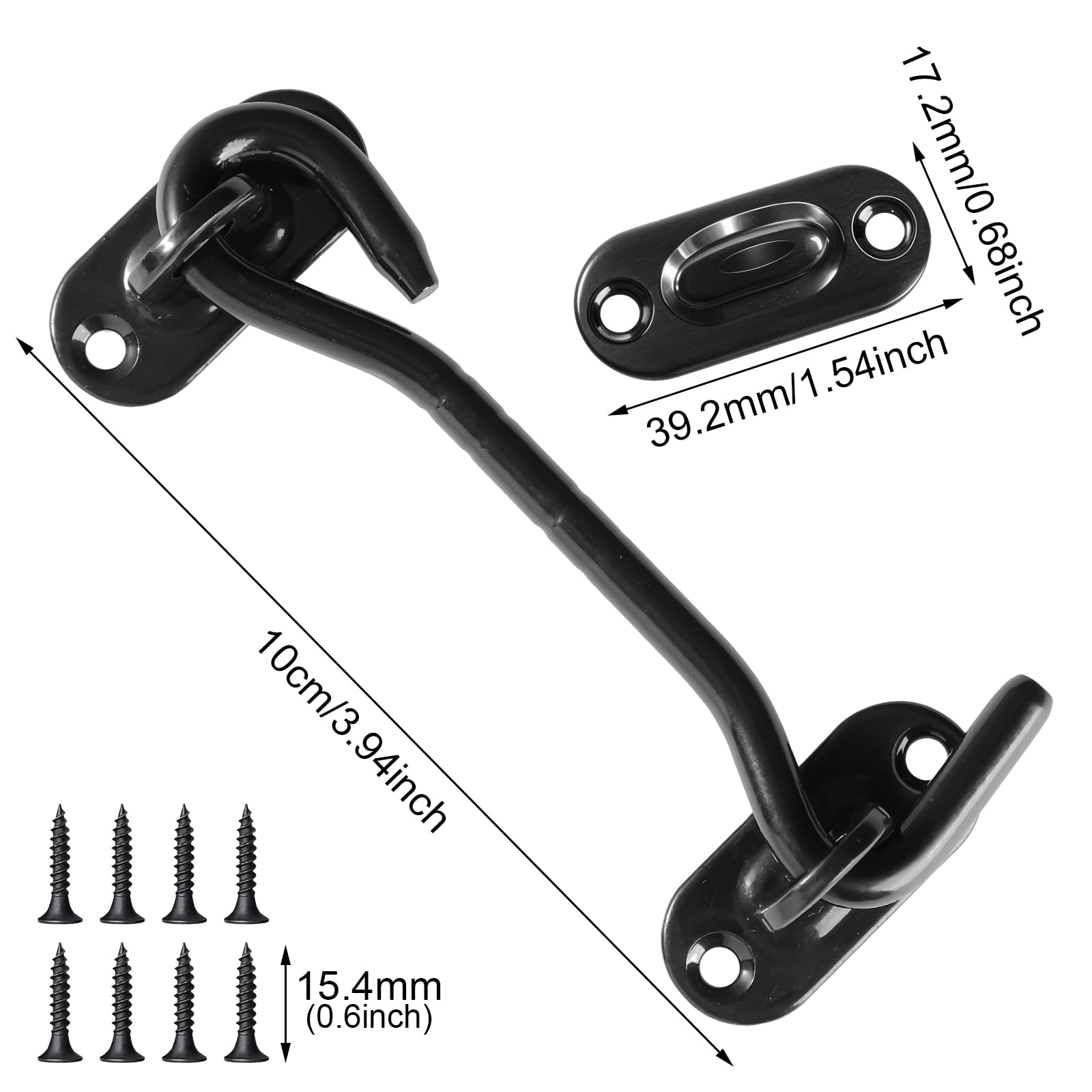 kuou 2 Pack 4 inch Hook and Eye Latch - Image 2