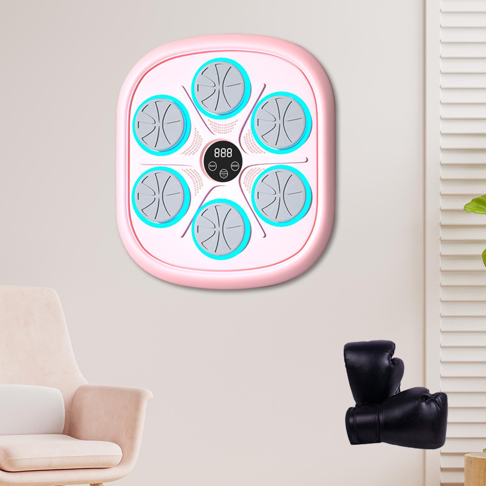 Music Boxing Machine Allenamento a Parete Elettronico Music Pad per Adulti Bambini Luci Interattive Realizzato in PP Adatto a Fitness Esercizi