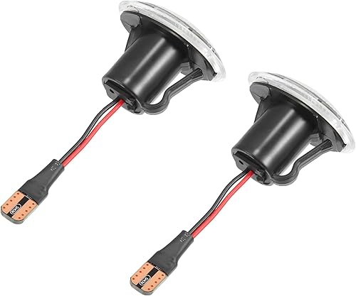 Miniatura 8 de X AUTOHAUX 1 par de luces LED de señalización lateral, luces direccionales para Fiat 500 2 puertas 2007-2019 68259985AA ABS metal negro transparente