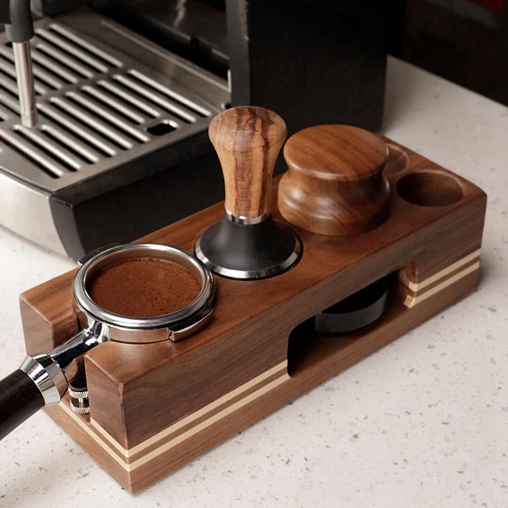 Kaffee-Tamper-Halter HolzfüLlung StüTzbasis Espresso-Tamper-Matte StationsstäNder für -KaffeezubehöR 58 Mm