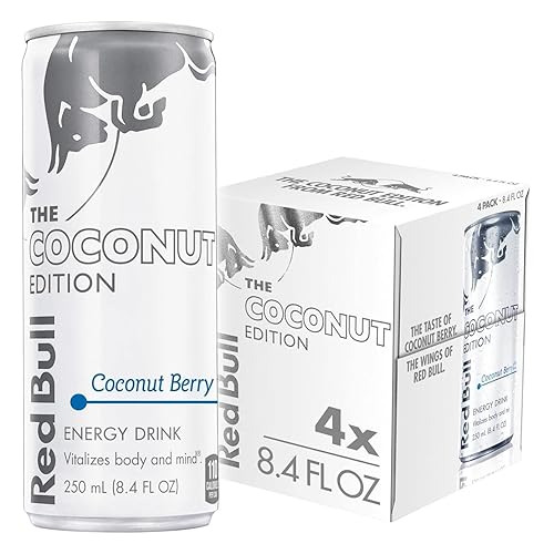 Red Bull Energy Drink, The Coconut Edition, 8.4 Fl oz, 4 Pack, 33.6 Fl oz - Coconut Berry - 8.4 Fl Oz, 4pk
