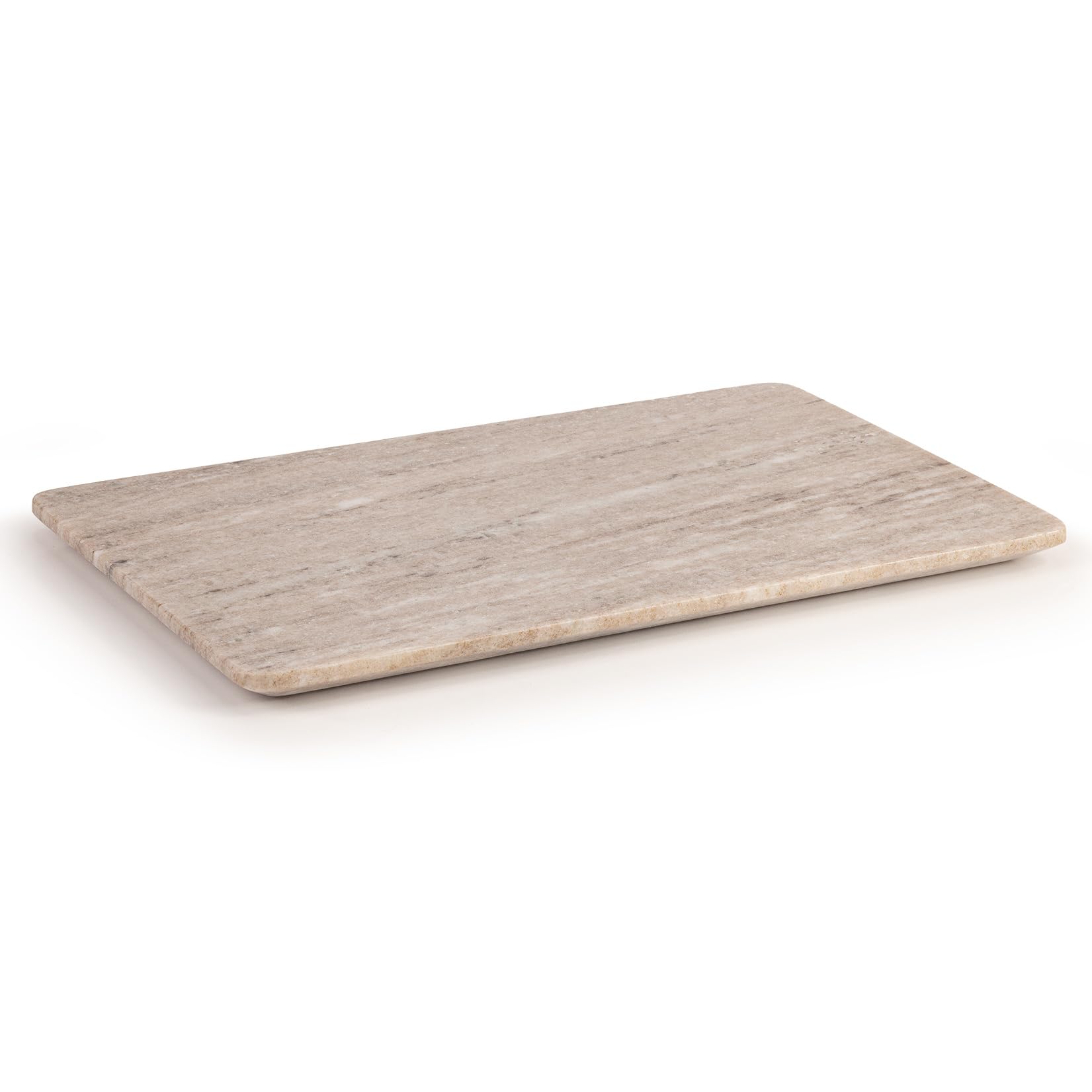 EHC Large Natural Marble 3 in 1 Chopping Board, Serving Tray Or Decorative Tray with Anti-Slip Pads, Multi-Purpose Kitchen & Serving Boards, Natural, 37.5 x 22 x 2 cm — image 1