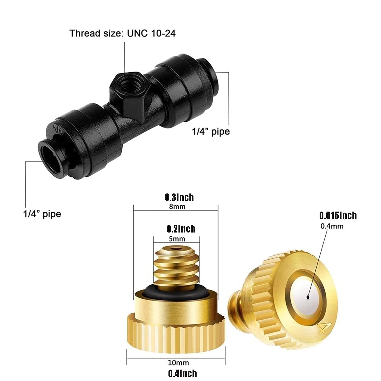 Mosiężny system chłodzenia mgłą PU | 6-18m DIY Zewnętrzny system chłodzenia irygacją mgłową z pompą 12 V Adapter 3/4 Dysza mosiężna(9M(29.53FT))