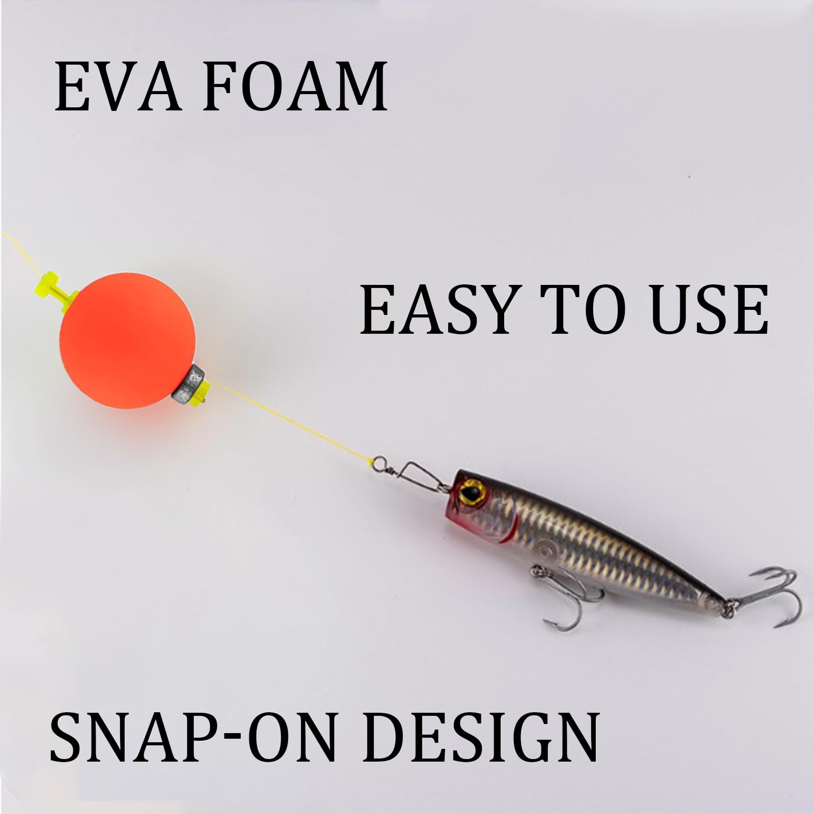 B8130A Fishing Bobbers Pack 20-Pack Fishing Snap-On Round Float Bobbers ...
