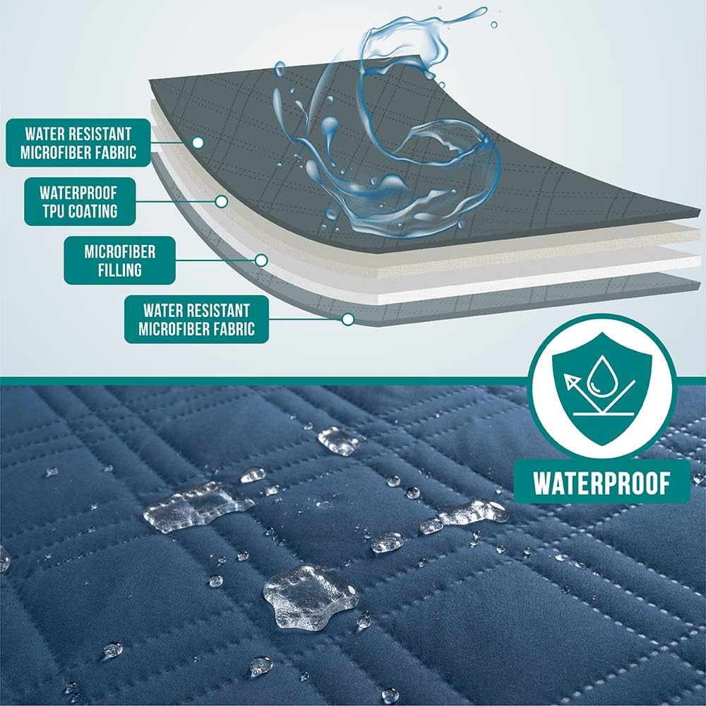 PetAmi Funda de sofá impermeable para perros, manta impermeable para mascotas, funda reversible para muebles, protector de sofá para cama de mascotas y gatos, manta lavable e impermeable para asiento