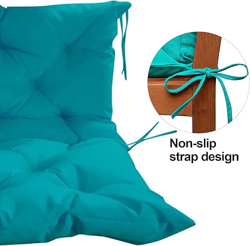 Miniatura 5 de Cojines de repuesto con respaldo, cojín de banco impermeable para muebles de exterior, cojines de repuesto lavables de 2 a 3 plazas, almohadilla de