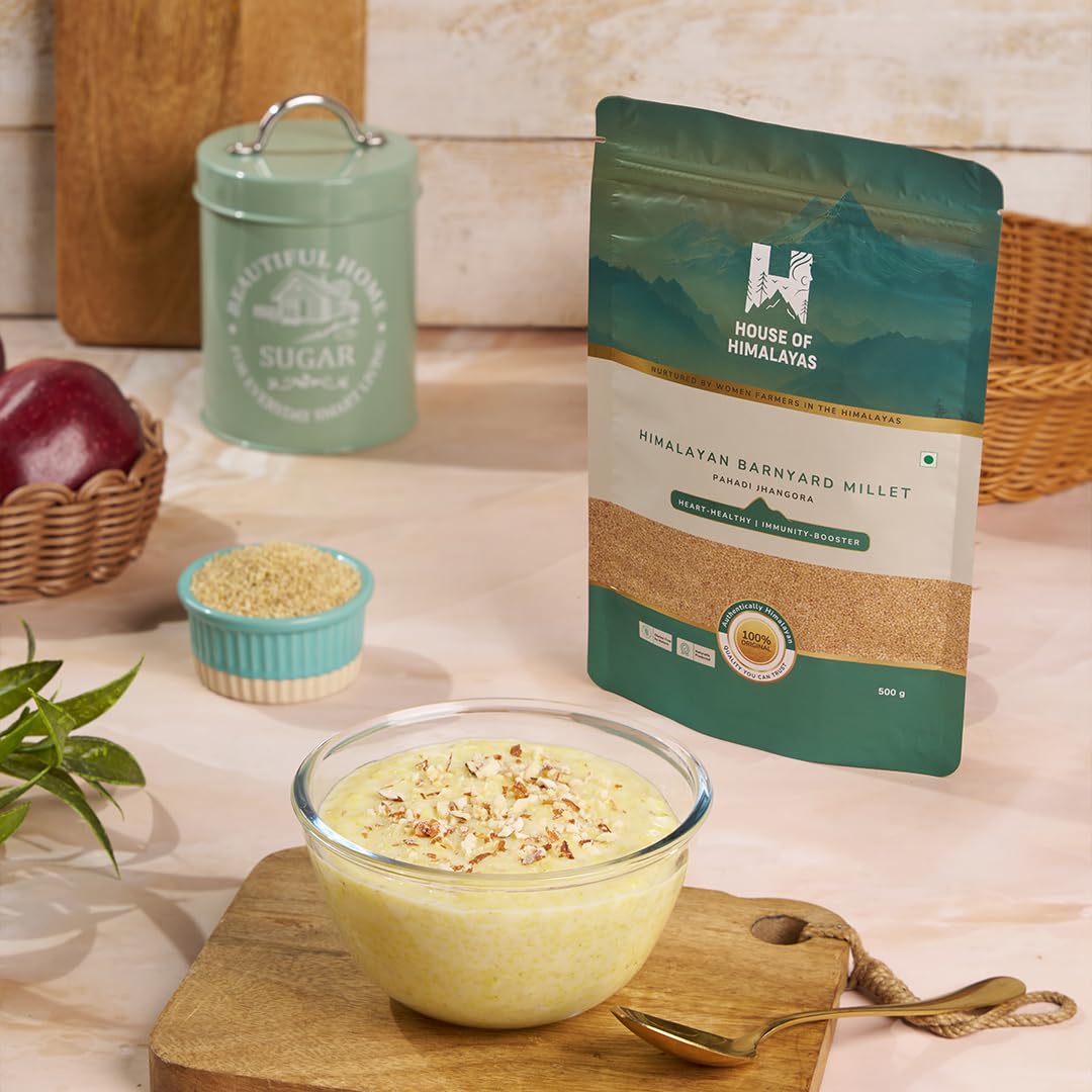 House of Himalayas Barnyard Millet, Traditional Pahadi Jhangora from Uttarakhand, Naturally Gluten-Free, Calcium and Protein Rich, Heirloom Grain, 500g