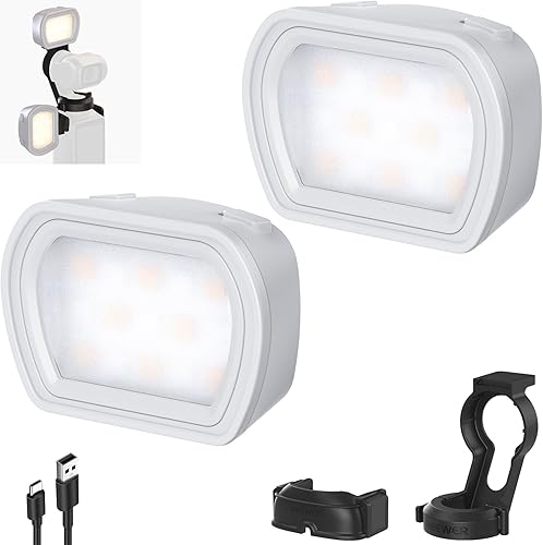 NEEWER Basics - Paquete de 2 luces auxiliares magnéticas compatibles con DJI OSMO Pocket 3 Gimbal Camera Creator Combo, USB C recargable, mini luz