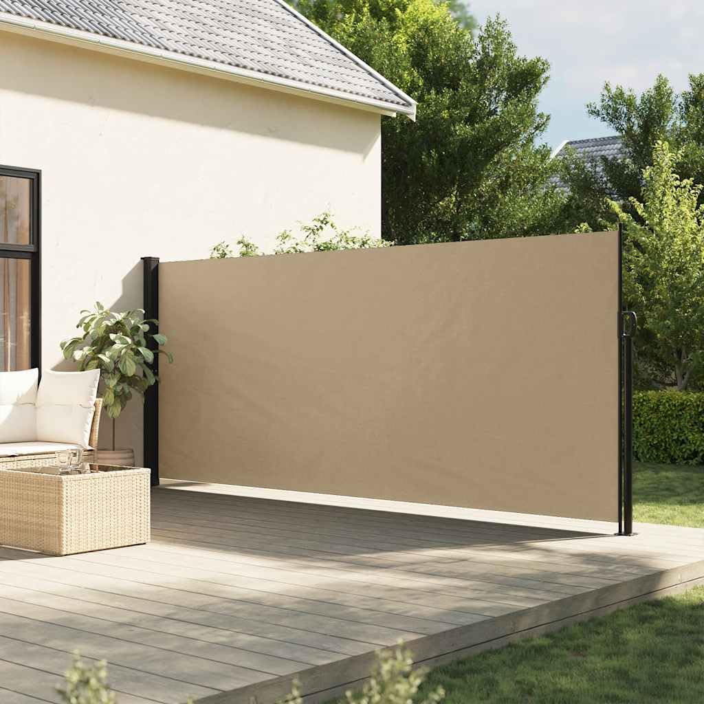 Store latéral extensible brise-vue de jardin beige 170x300 cm coupe-vent