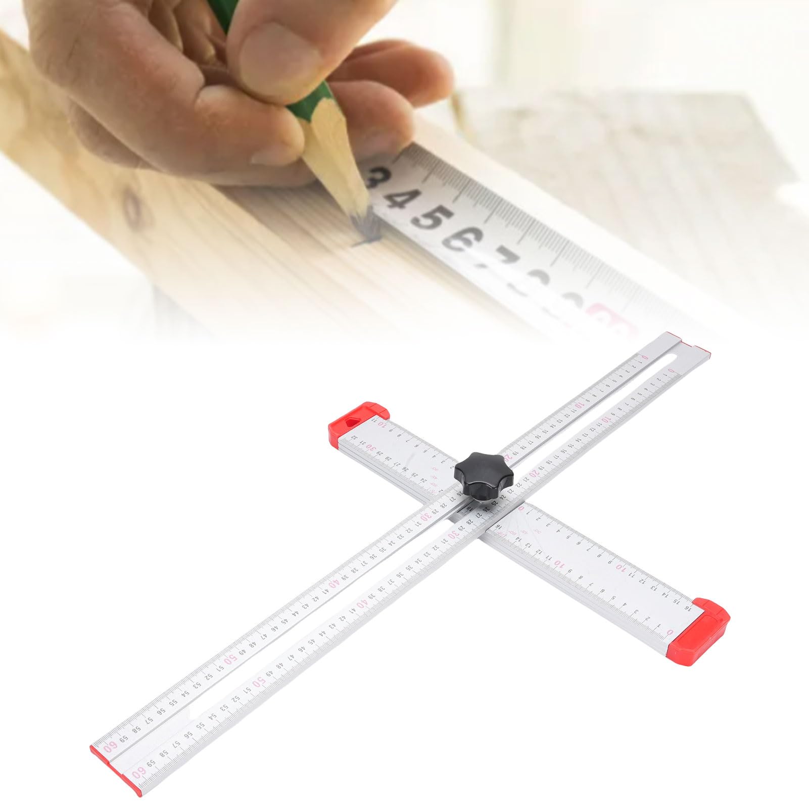 FILFEEL Righello da Trapano in Alluminio 60cm, Misuratore Ad Angolo