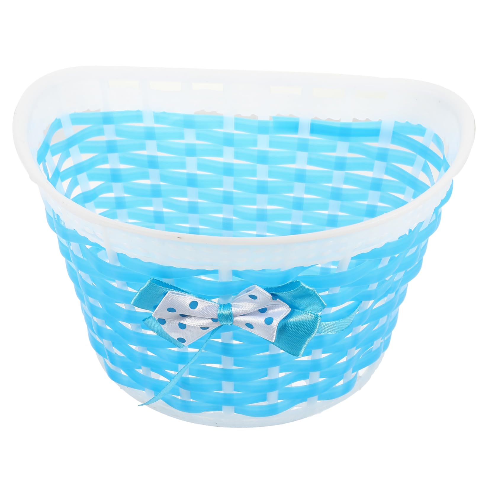 KOMBIUDA Knitted Bowknot Basket for Girls Small Size Handlebar Basket for Children Bicycles Includes Bell Accessory for Added Fun