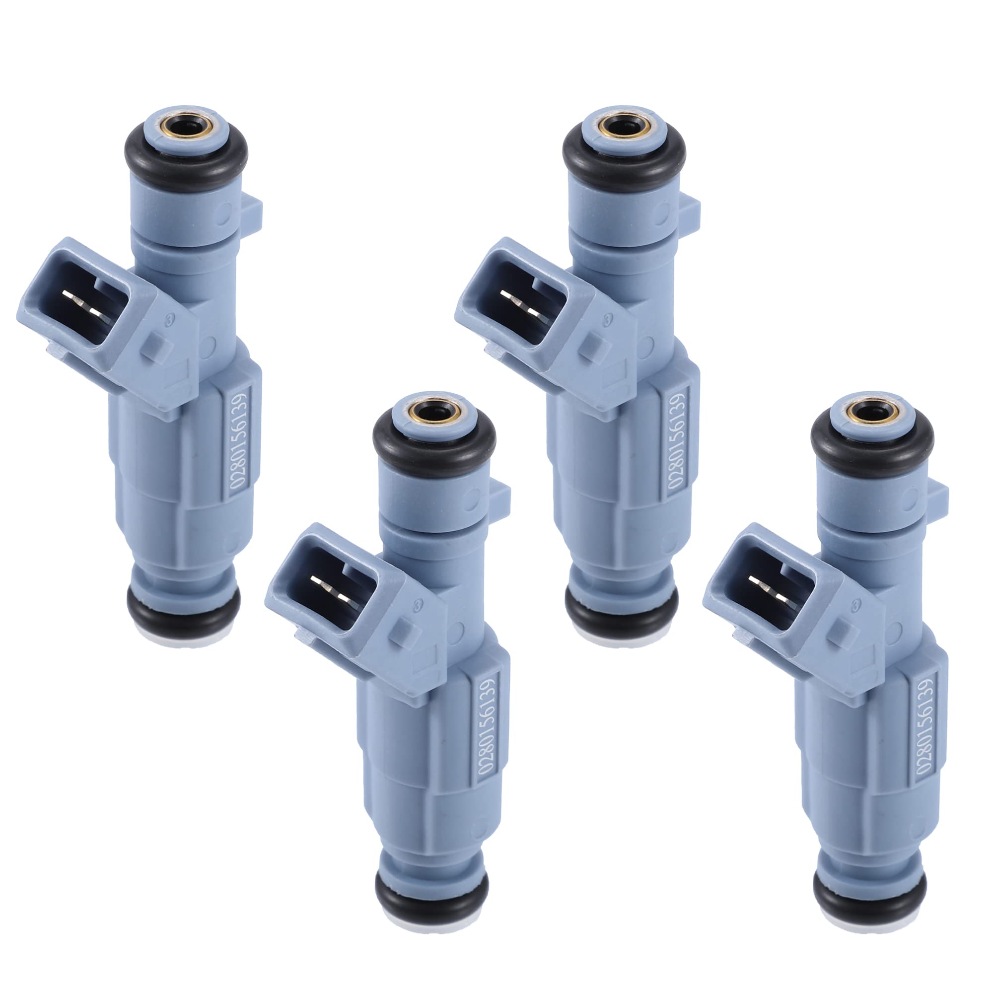 A ABSOPRO 4Uds Inyector De Combustible Para Peugeot 206 2.0L 03-07 | 4 Orificios, Oe 0280156139, Tamaño 75X32X20Mm, Para Citroen C4 2.0L 2004-2010, Para Peugeot 307 2.0L 2003-2009