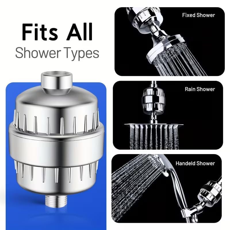 Image of 20 Stage Shower Head Filter for Bathroom Hard Water Softner SF-20 Pro | Water Softener | Hard Water Filter Tap, Reduces hair fall, Protects Skin | Remove Chlorine and Harmful Chemicals (Pack of 1)