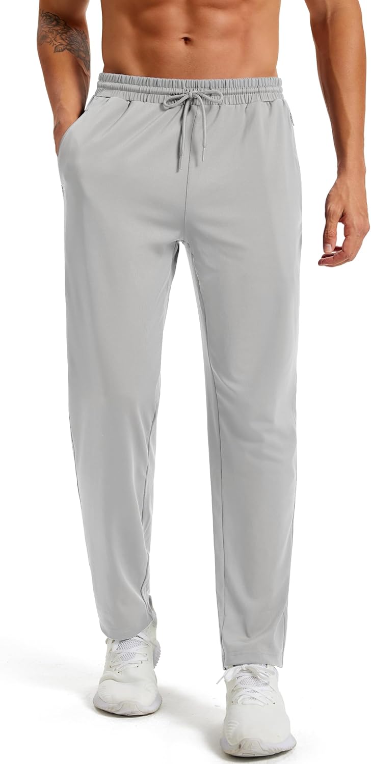 MAGCOMSEN Men's Athletic Pants with Zipper Pockets Lightweight Tapered Joggers Breathable for Workout Running Travel - Image 2