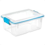 Sterilite 6-Pack Gasket Box, Clear Plastic Storage Bins with Latching Lids, 20 Qt - Large Stackable Tote Containers for Home, Closet, Bathroom, and Office Organization