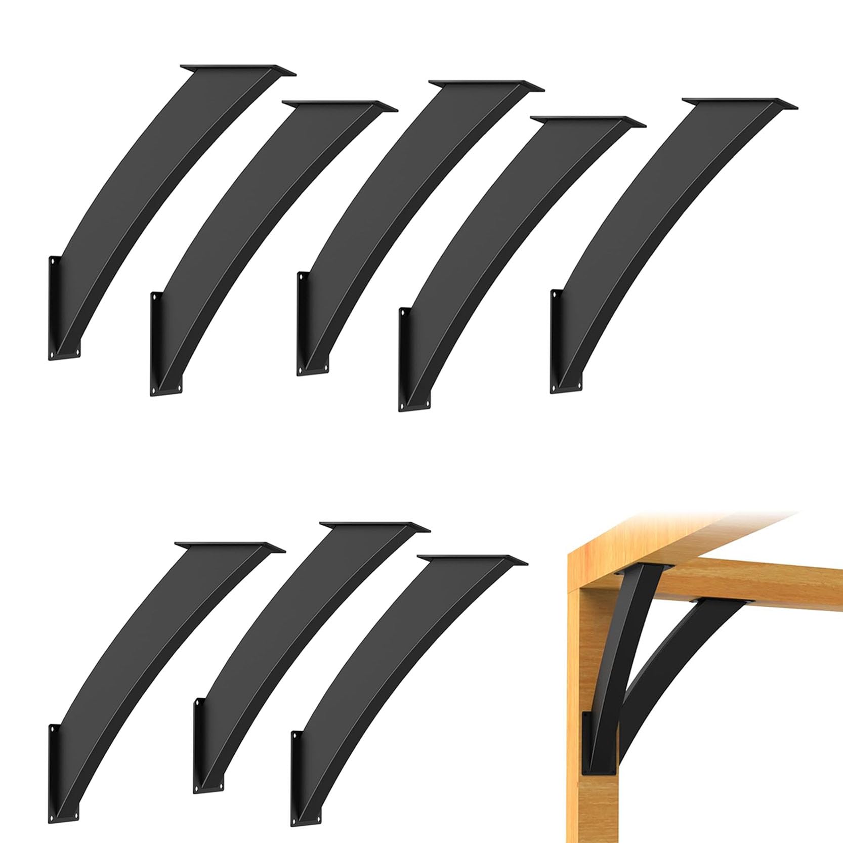 LQSYBHD 45°Degree Angle Support Bracket Kit Pergola Bracket Kit Heavy Duty Corner Brace Support Wooden Structure Support for Pergola Terrace Pergola Cabin Elevated(Size:8pcs)