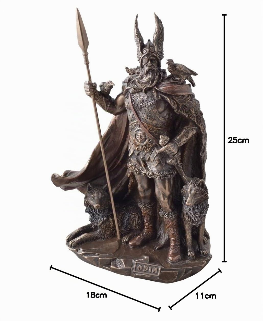 Veronese by Joh. Vogler GmbH Göttervater Odin Gott bronziert 25 cm Figur Skulptur Kriegsherr Totengott nordische Mythologie