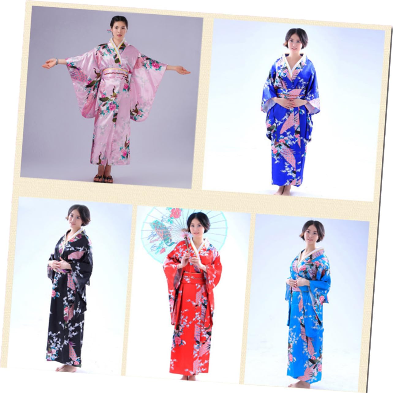 VANZACK Kimono Traditionnel Rouge pour Femme Robe de Bain Soie Synthétique Peignoir pour Nuit Fête et Unique Xl