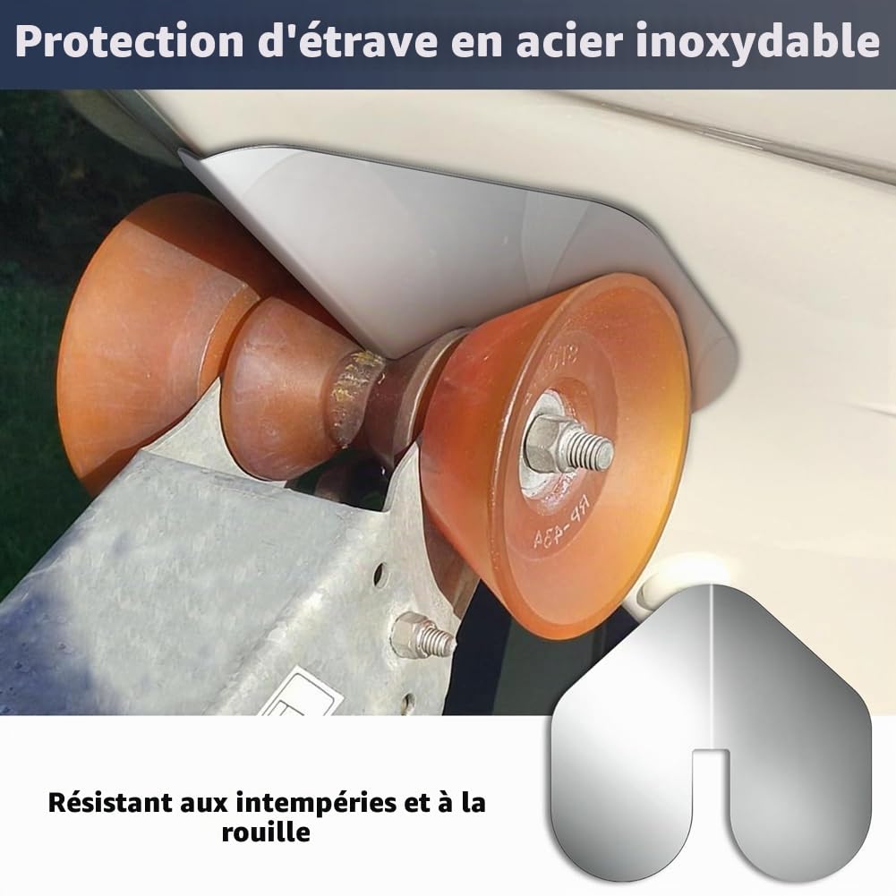 2 Pièces de Protecteur de Proue en Acier Inoxydable pour Bateau et de Protection de de Bateau