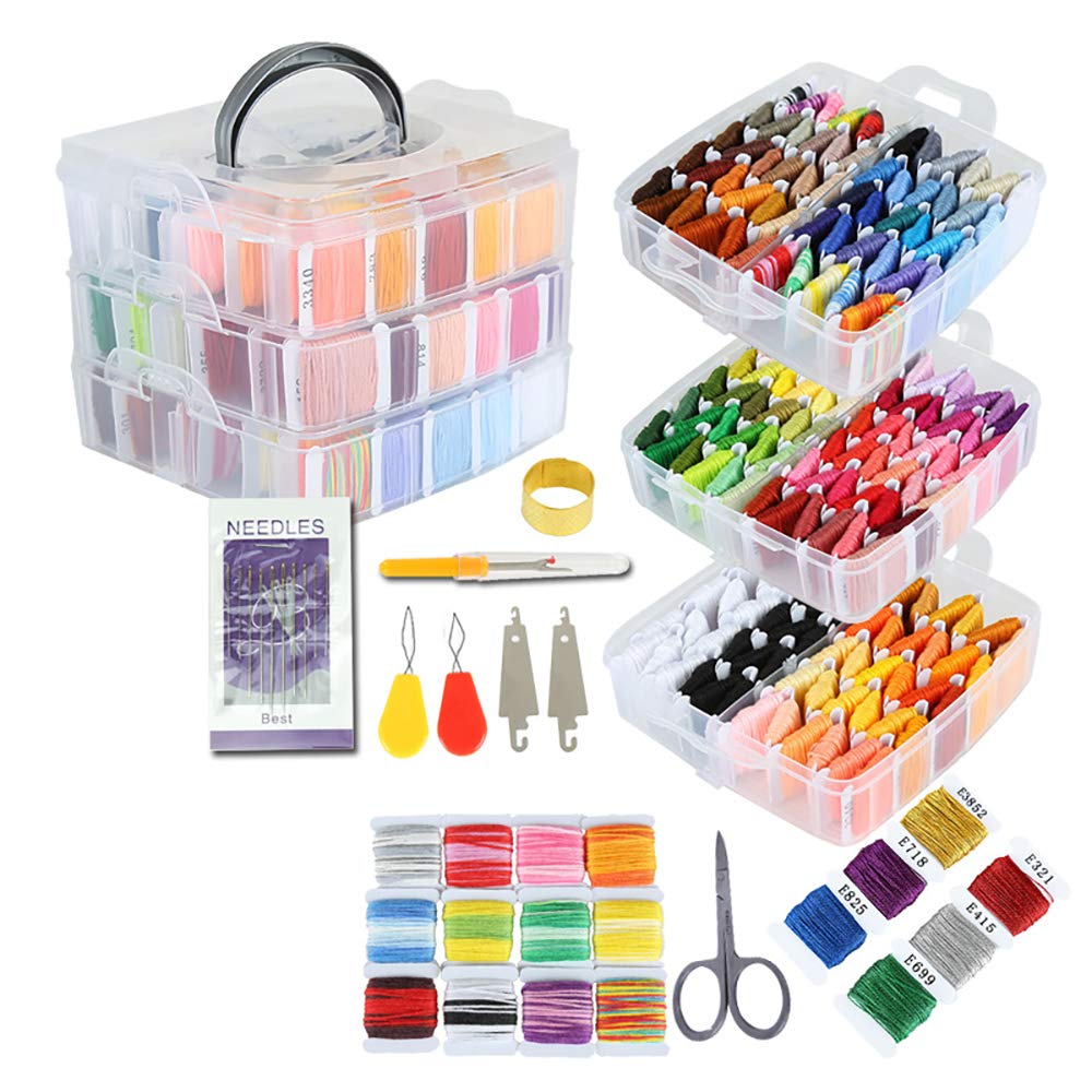 Amazon | 刺繍糸セット192色刺繍針刺繍糸リール収納箱刺繍道具裁縫道具