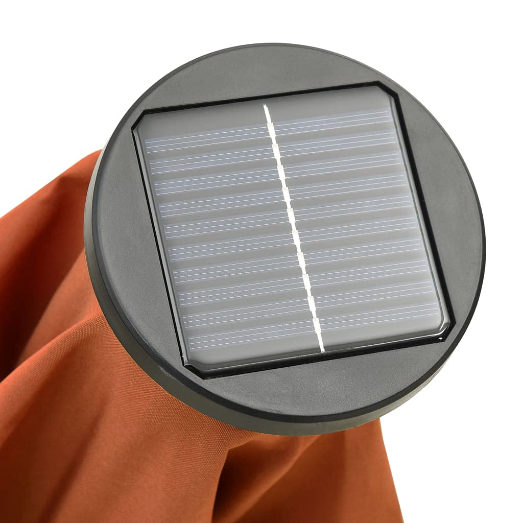 vidaXL Sombrilla con Luces LED Aluminio 200x211cm Parasol Toldo Multicolor