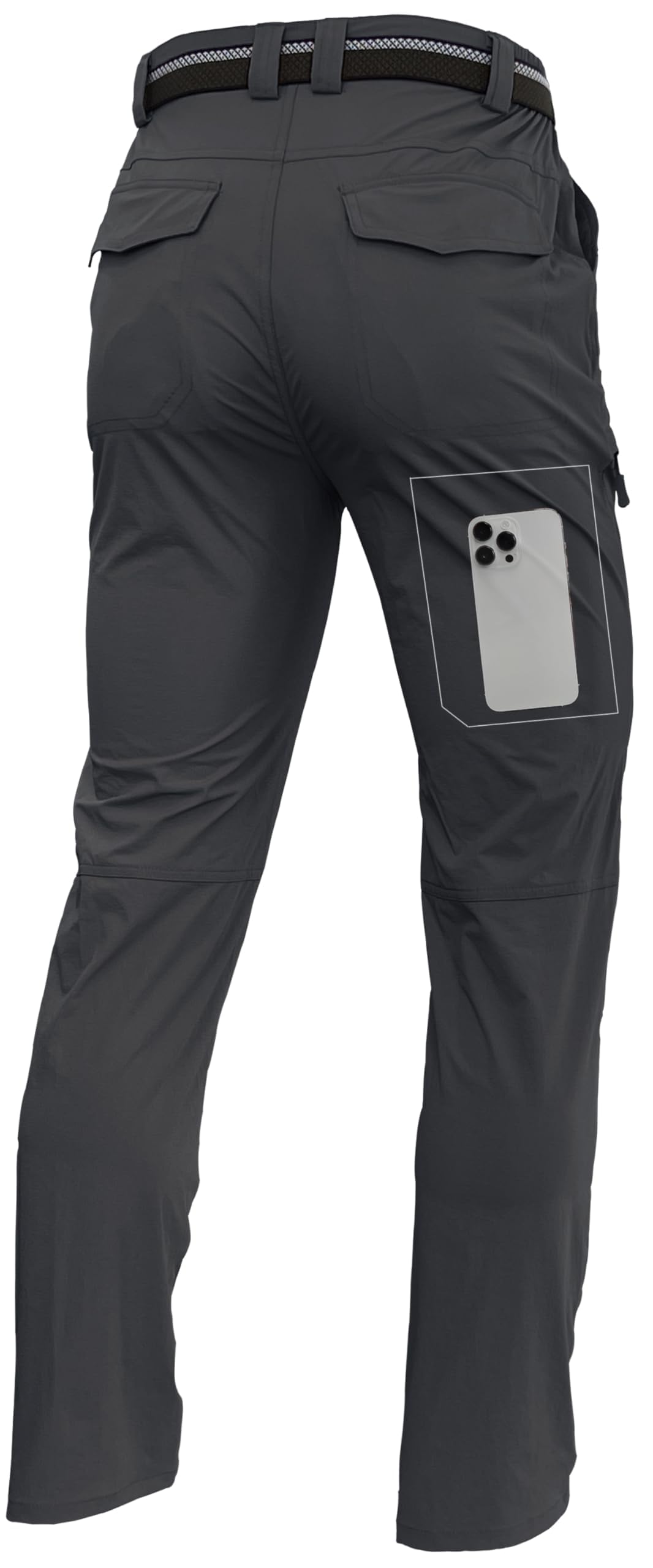 LINLANG EN Men's Lightweight Hiking Cargo Pants Waterproof Quick Dry Travel Fishing Climbing Work Outdoor Pants