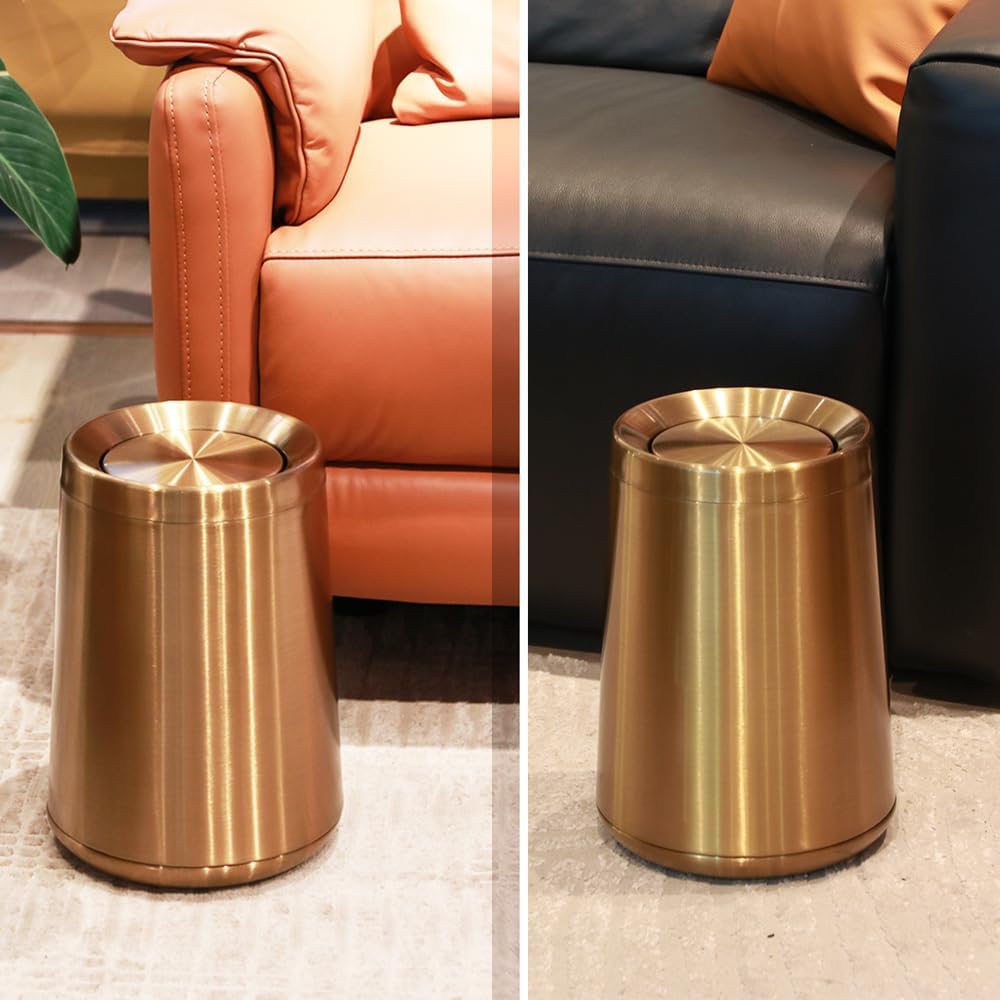 2,6 gallonen, der wackelnde müllbehälter, der wachsende metallcontainer, das bad, die küche, der wohnzimmer und das schlafzimmer (Roségold)