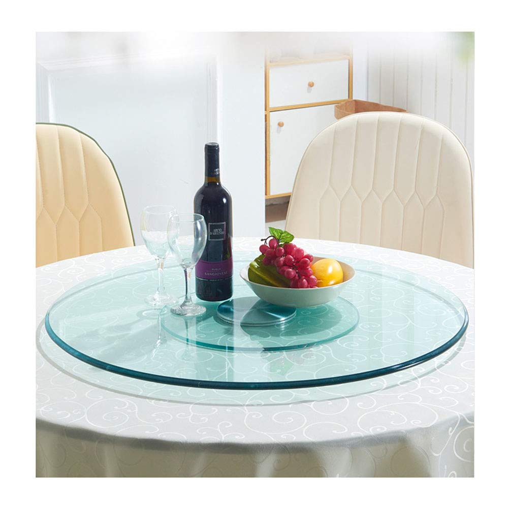 Plateau de service rotatif avec verre trempé anti-rayures pour table