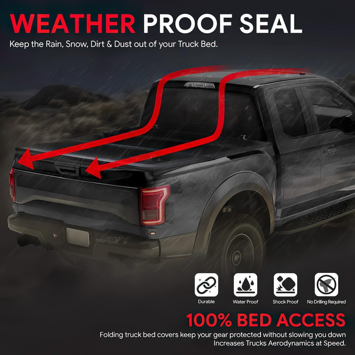Hard Truck Bed Tri-Fold Tonneau Cover Compatible with 2007-2021 Tundra 6.5 Ft. Fleetside Bed Hard Folding