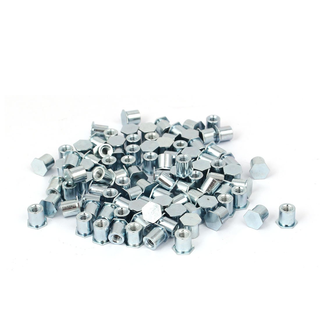 Aexit M3 (Tool holder) x 6mm Thread Hexagon Head Carbon Steel Blind Self Clinching Standoffs (69ry347qf724) 100 Pcs