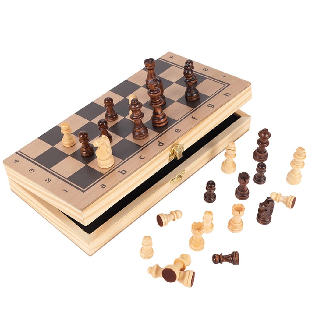 Amazon | Magnetic Wood Chess Board With Storage Felted Interior