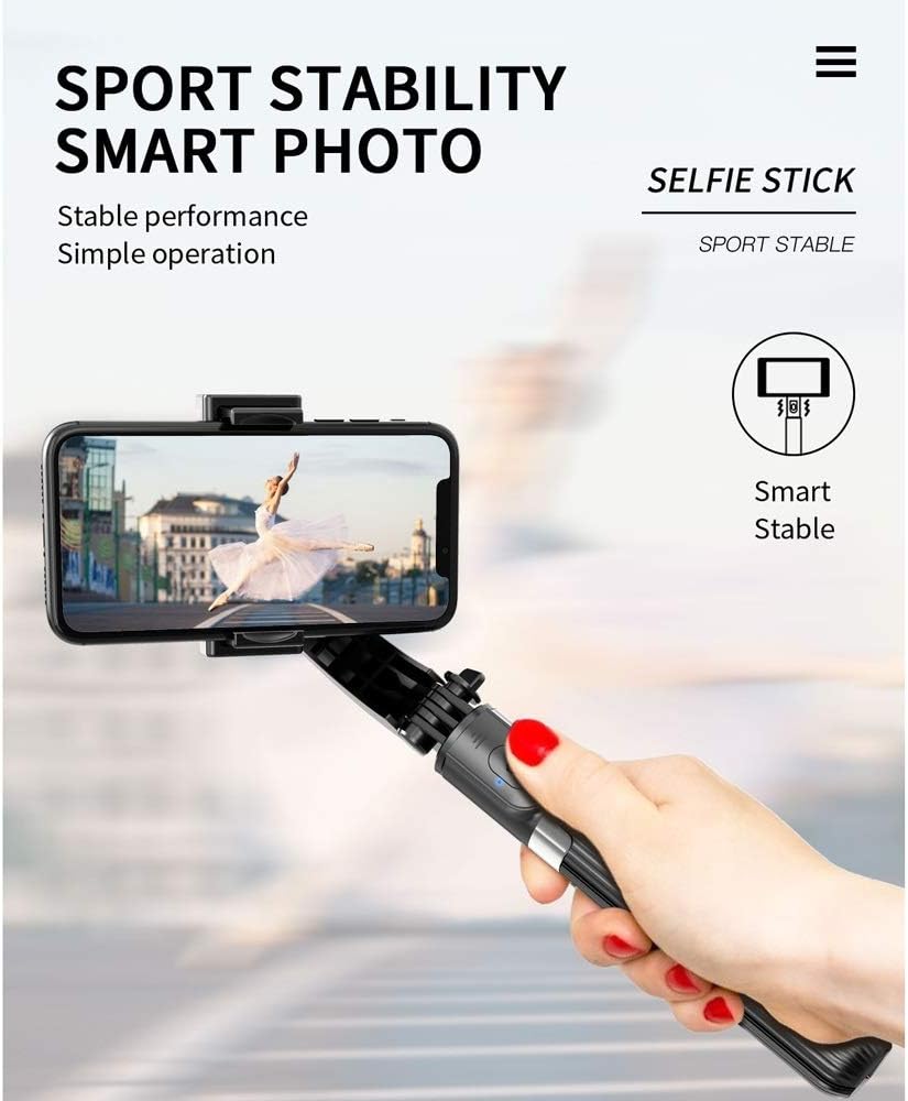 JSEIAJB Gimbal Smartphone Stabilizer with Automatic Balance Selfie Stick Tripod with Remote for Phone Action Camera Video
