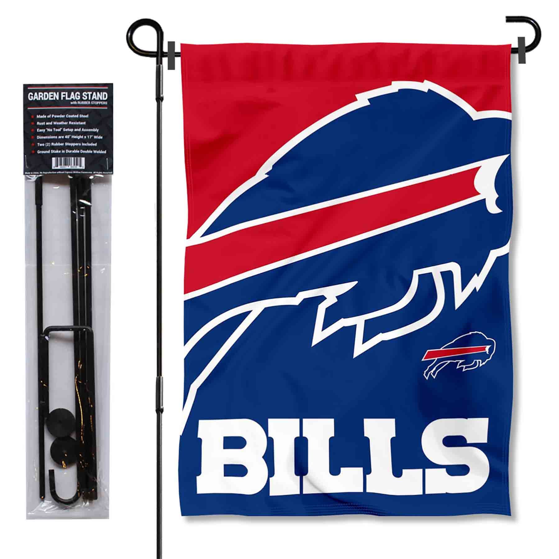Drapeau Buffalo Bills résistant aux intempéries avec support de mât robuste pour jardin - 6