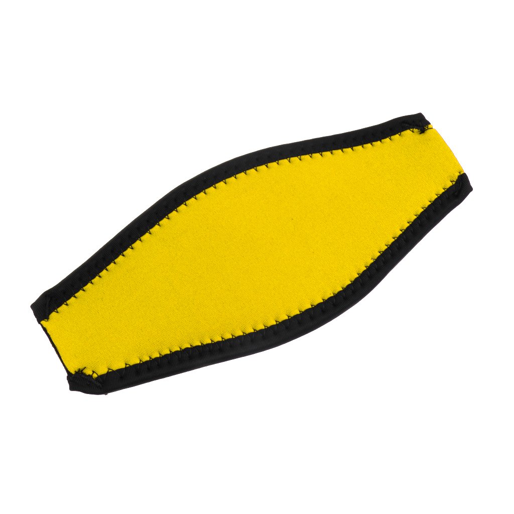 Easnea Scuba Mask Strap Cover, Comfortable Neoprene Swimming/Snorkeling Goggles Strap - Choice of Color Yellow