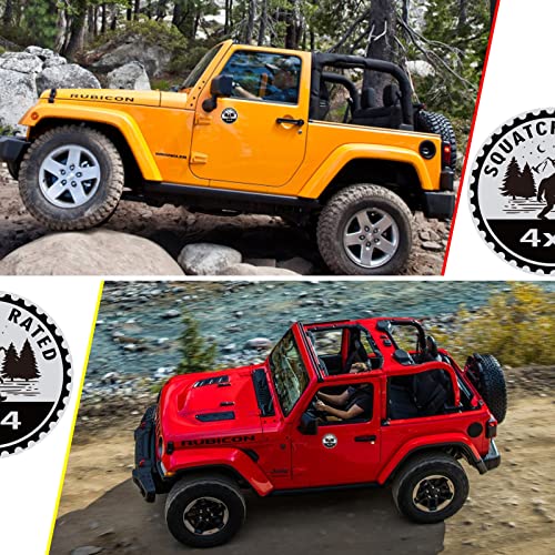 Image of Bigfoot Badge Rated Car Emblem, Squatch 4 x 4 Metal Automotive Badge 4D Metal Car Badges Emblems Round Decals Decals Stickers Compatible with Wrangler Vehicles Trucks