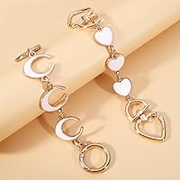 Vista 6 de 2 unidades extensoras de bolsa de cadena de corazón y luna, extensores de correa para bolso, cadena de oro, correa de repuesto para monedero