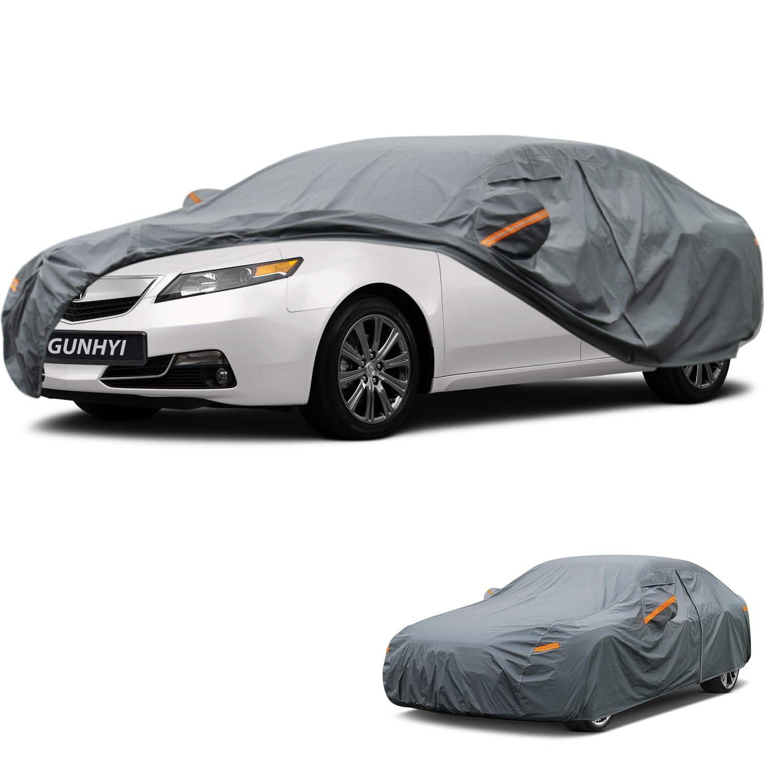 GUNHYI Premium Car Cover Custom Fit Acura TL, 16 Layers Heavy Duty Car Cover Waterproof All Weather with Zipper Door for Sun Rain Snow Dust Uv Protection