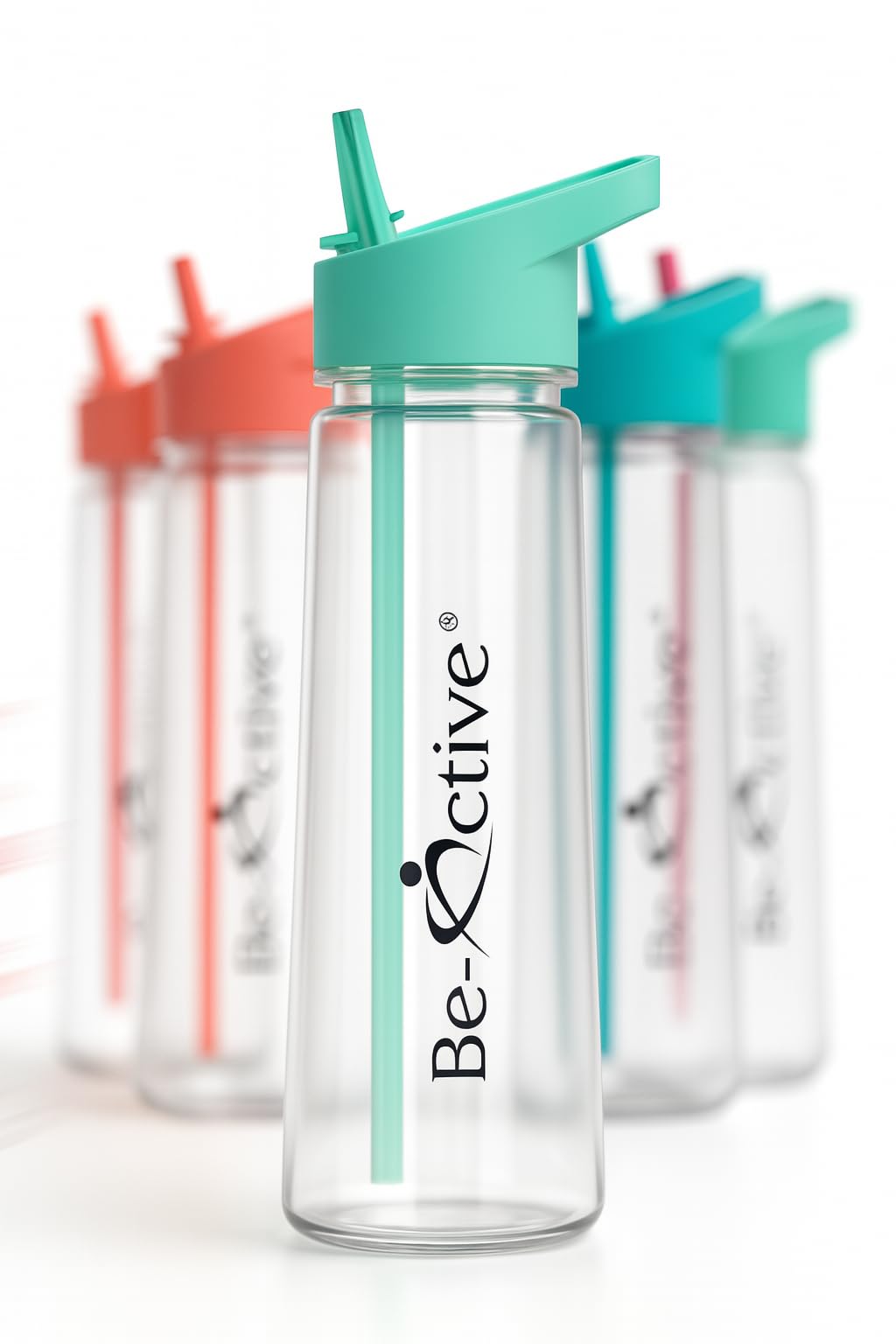 Be-Active Green Motivational 900Ml Water Bottle | With Times To Drink | Straw | Hydrate | Bpa Free | Tracker (Green)