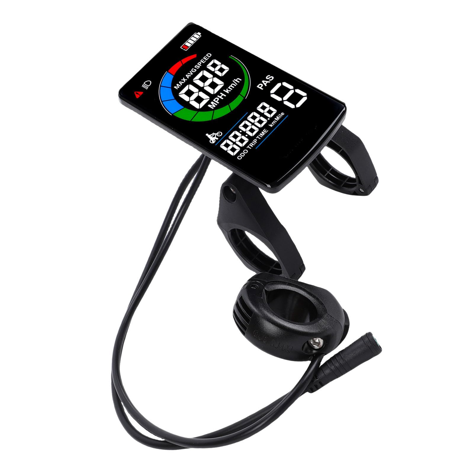Naroote Wasserdichter E-Bike-Bedienfeldbildschirm, Fahrrad-Tachometer, Bedienfeld mit 5-poligem Anschluss, Ideal für G340 G320 Mittelmotor