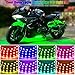 FCPVHOY 10Pcs Motorcycle LED Underglow Kit, RGB LED Strips Lights with APP Control, Compatible with Harley Davidson, Honda, Kawasaki, Suzuki