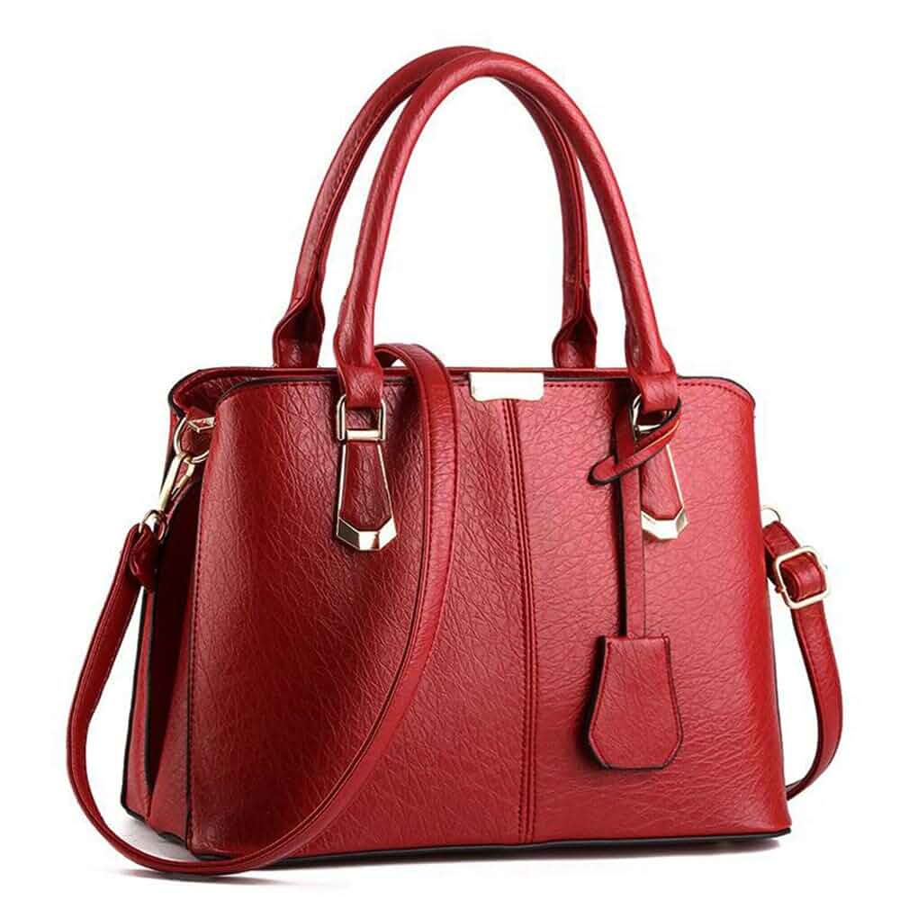 Pahajim Handbags for Women PU Leather Shoulder Satchel Purse Top Handle Versatile and stylish PU leather satchel with top handles, secure zipper and medium capacity for work, shopping and travel.