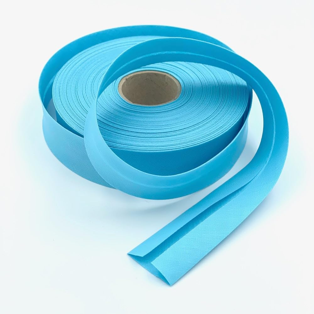 Craft Cult 30mm Wide Plain Bias Binding Tape - 25 Metre Roll (118 - Aqua Blue)