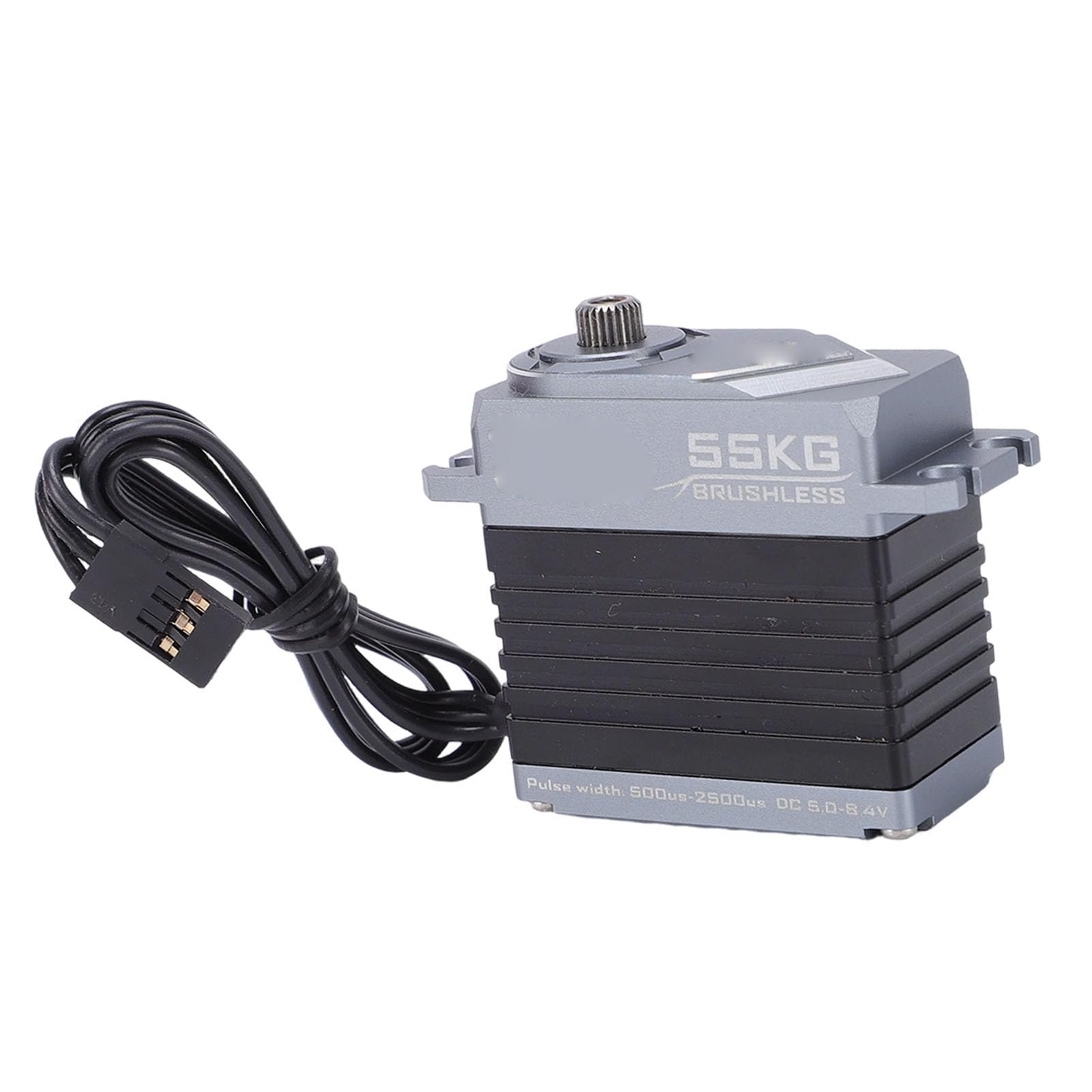 Keenso Bürstenloser 55-kg-Servo, Vollmetallkonstruktion mit Stahlzahnrädern und Magnetischem Encoder für RC-Modellautos und Crawler