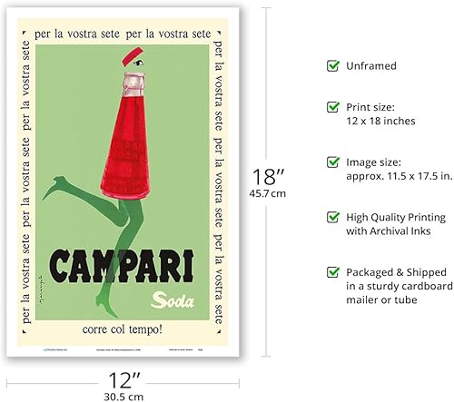 Miniatura 2 de Para tu sed (Per la Vostra Sete) - Campari Soda - Póster publicitario vintage por Franz Marangolo c.1950 - Impresión artística maestra (sin marco)