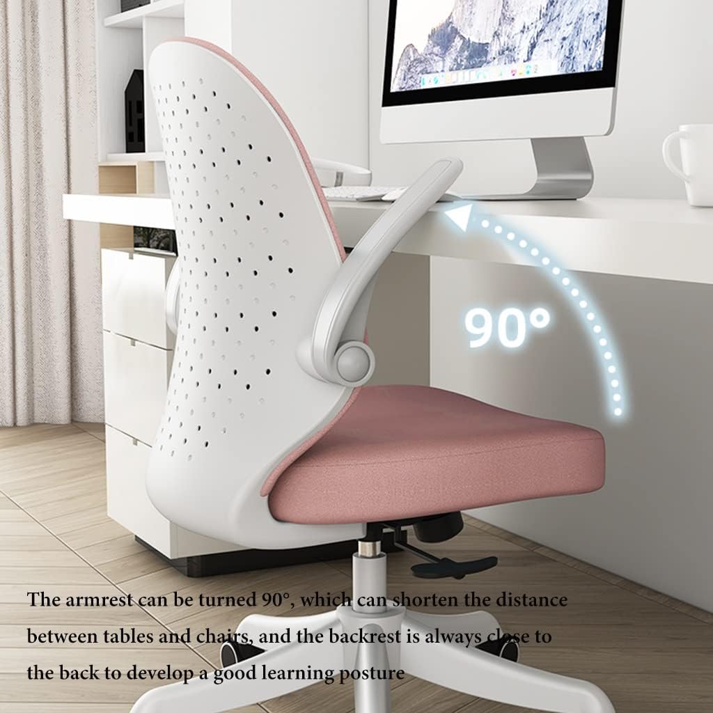 GIZNXBA Kids Desk Chair with Wheels, Girl's Child's Children Study Office Computer Chair, Ergonomic Kids Task Chair, Adjustable Height, 90° Armrest Turned, for Bedroom (Color : /Blue)