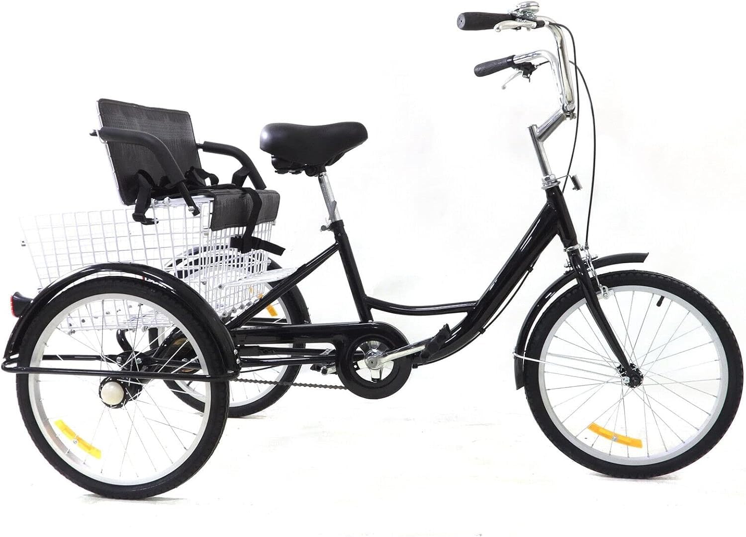 Triciclo para Adultos 20 Pulgadas, Triciclo, Triciclo Crucero, Bicicletas Urbanas con Asiento para Niños Y Cesta La Compra, Velocidad Única 20inch